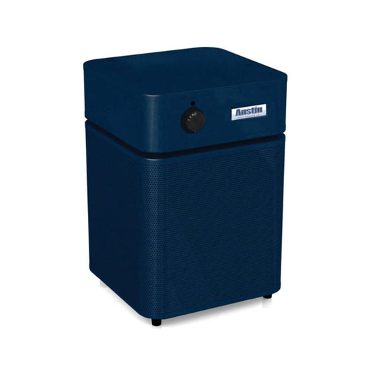 Austin Air HealthMate Junior Plus air purifier in midnight blue color